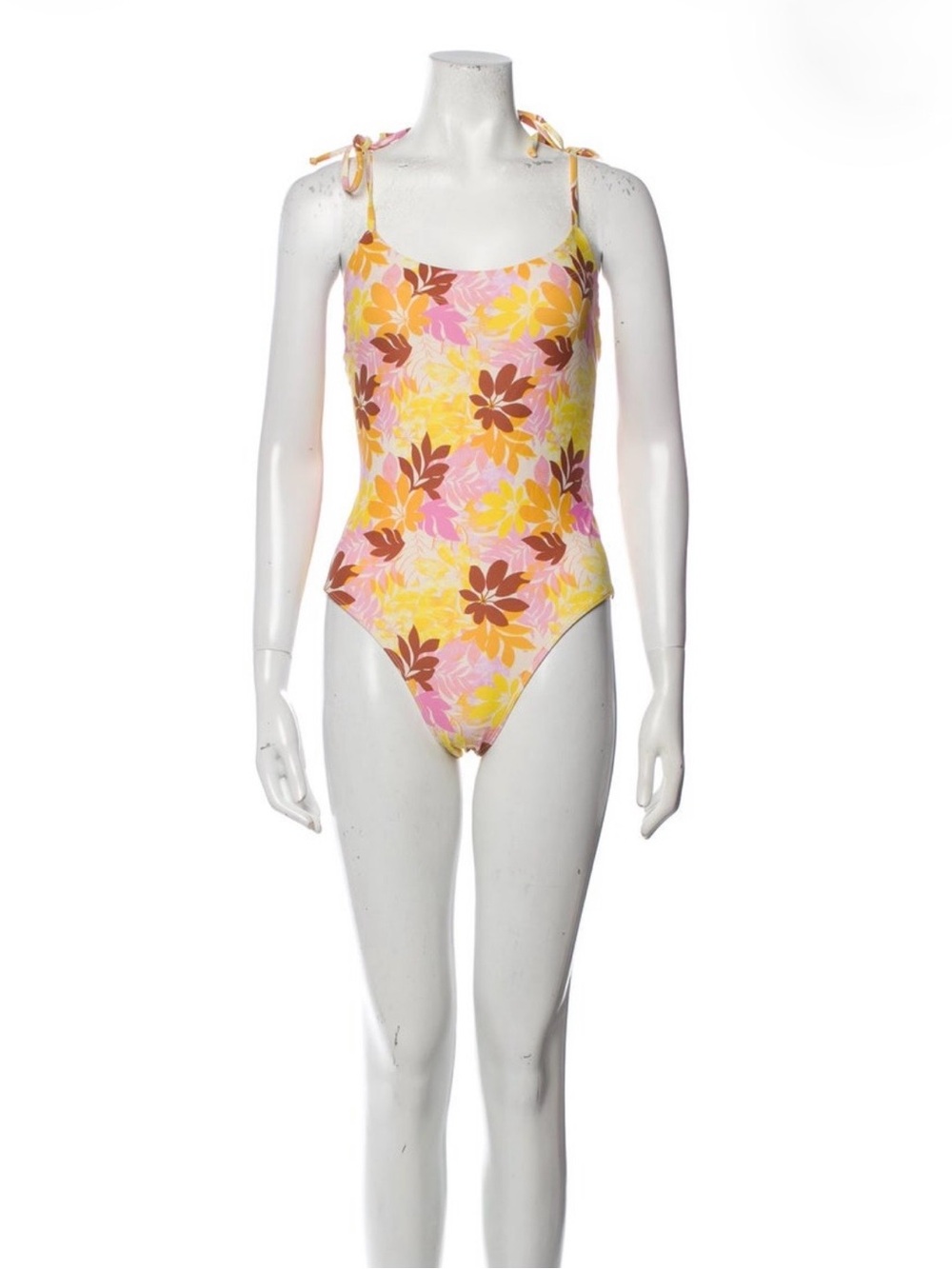 XiRENA Floral  women’s One Piece - Yellow and Brown swimwear’s